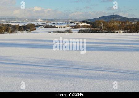 Paysage d'hiver près de Villingen-Schwenningen, Forêt-Noire, Bade-Wurtemberg, Allemagne Banque D'Images