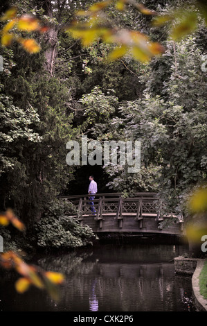 Le style 'Monet' bridge au Worcester College d'Oxford Banque D'Images