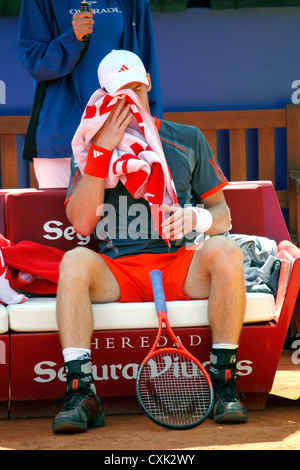 Andy Murray jouant dans le Banc Sabadell 2012 tournoi ATP de Barcelone Banque D'Images