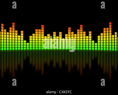 Au cours de l'égaliseur fond noir Banque D'Images
