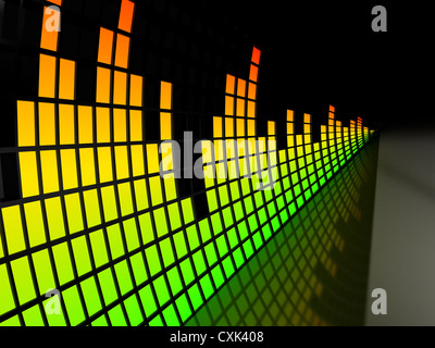 Au cours de l'égaliseur fond noir Banque D'Images