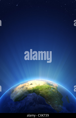 Terre Lumière Radieuse Série - Afrique (éléments de cette image fournie par la NASA- earthmap http://visibleearth.nasa.gov) Banque D'Images