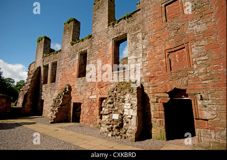 Cour intérieure du château de Caerlaverock, 13e siècle château Dumfries and Galloway en Écosse. 8589 SCO Banque D'Images