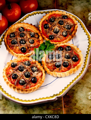 MINI PIZZA TARTELETTES Banque D'Images