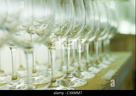 Close-up de verres de vin au restaurant, Salzbourg, Autriche Banque D'Images