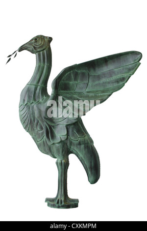 Une réplique de la célèbre oiseau du foie qui est posée sur le Royal Liver Building, Liverpool, Royaume-Uni Banque D'Images