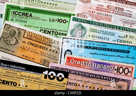 Miniassegni Italien, virement bancaire, mandat avec une valeur faible, il Banco Ambrosiano, Mailand Banque D'Images