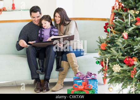 Famille à Noël, Florida, USA Banque D'Images