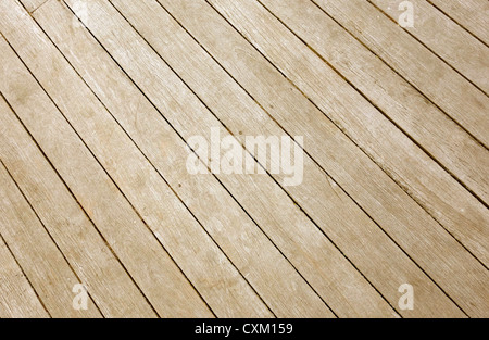 Planches de terrasse en bois close up. Banque D'Images