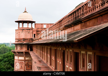 Les murs du Fort d'Agra Banque D'Images