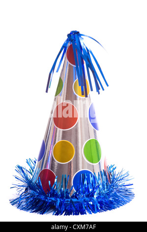 Birthday party hat sur un fond blanc Banque D'Images