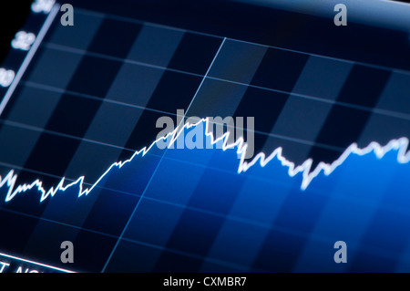 Close-up d'un marché boursier graphique sur un écran LCD haute résolution. Banque D'Images