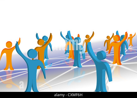 Concept de réseau 3d Banque D'Images