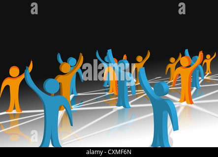 Concept de réseau 3d Banque D'Images