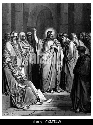 Jésus dans la synagogue Banque D'Images