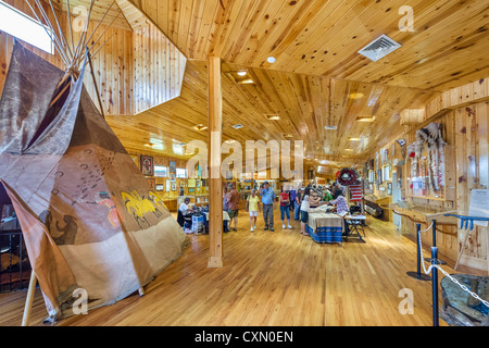 Intérieur du complexe des visiteurs au Crazy Horse Memorial, Custer Comté, Black Hills, Dakota du Sud, USA Banque D'Images