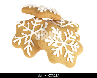 La nouveauté de la décoration de Noël Biscuits sur un fond blanc avec un chemin de détourage et aucun peuple Banque D'Images