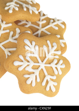 La nouveauté de la décoration de Noël Biscuits sur un fond blanc avec un chemin de détourage et aucun peuple Banque D'Images