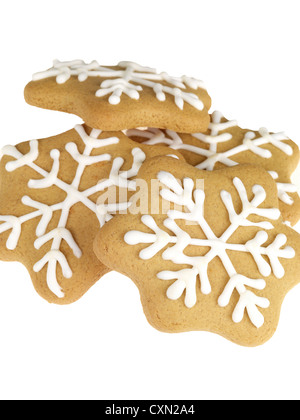 La nouveauté de la décoration de Noël Biscuits sur un fond blanc avec un chemin de détourage et aucun peuple Banque D'Images