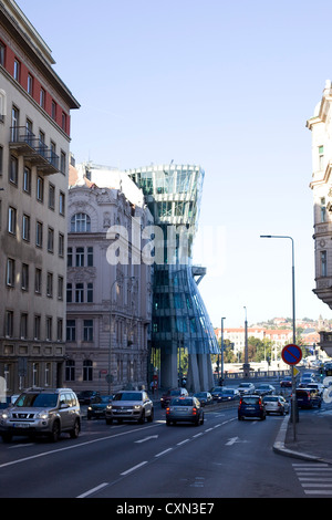 Maison dansante Tančící dům Tchèque Prague Fred et Ginger Banque D'Images