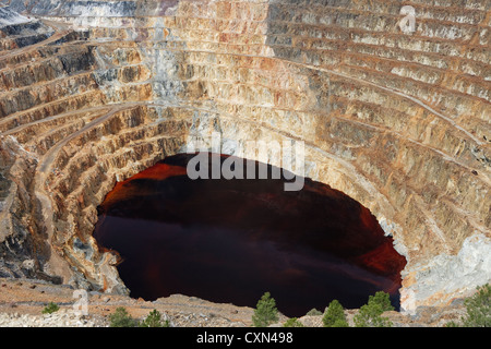 Corta Atalaya , la plus grande mine à ciel ouvert en Europe. Minas de Riotinto, Huelva, Andalousie, Espagne Banque D'Images