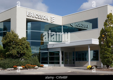 Ericsson, enseigne à l'extérieur de l'entreprise office, Mississauga, Ontario, Canada Banque D'Images