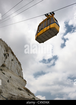 Les falaises de craie blanche de Rosh ha-Hanikra sur la frontière nord d'Israël Banque D'Images