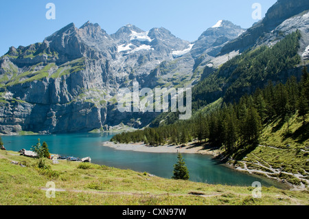 Oeschinen Lake Kandersteg Suisse Banque D'Images