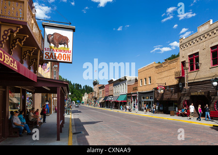 Rue principale de la ville historique de Deadwood, Dakota du Sud, où Wild Bill Hickok est tué, USA Banque D'Images