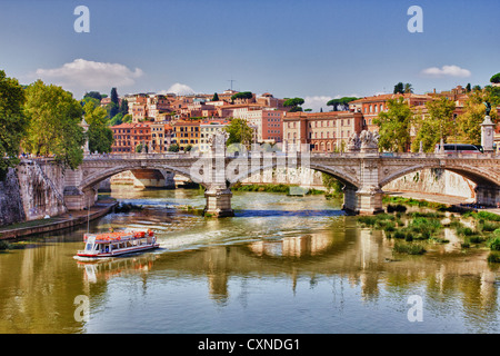 Ponte sanit angelo bridge tibre Rome Banque D'Images