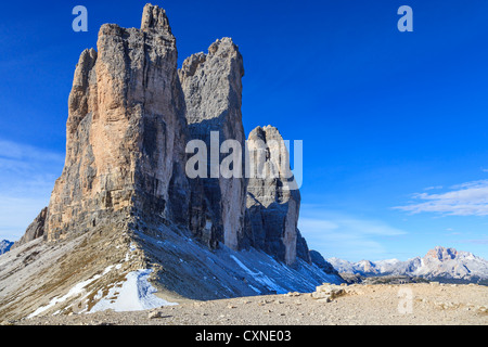 Tre Cime di Lavaredo pics de montagne dans les Alpes Banque D'Images