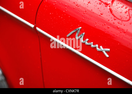 Hillman Minx Rouge Classic Car close up shot Banque D'Images
