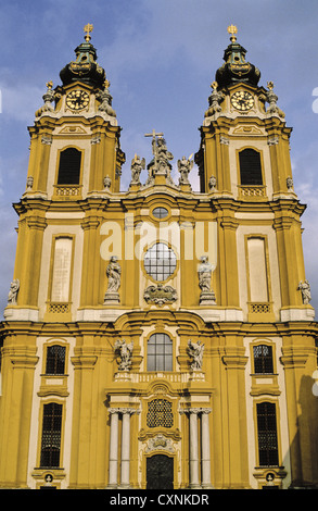 Détail architectural du xviiie siècle Abbaye Bénédictine de Melk, Autriche Banque D'Images