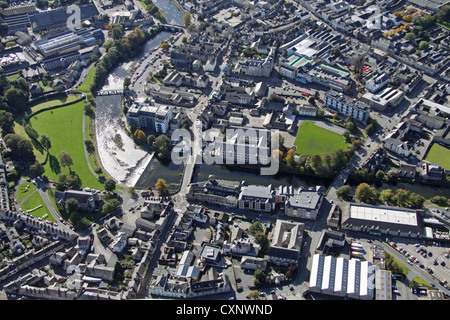 Vue aérienne du centre-ville de Kendal dans Cumbria Banque D'Images