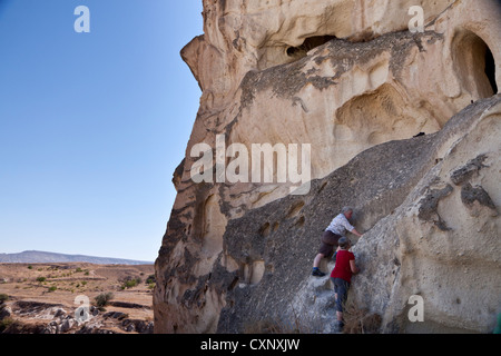 Deuxième Citadelle Ortahisar city,parc national de Göreme, Cappadoce, Turquie. Banque D'Images