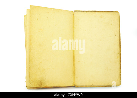 Vieux livre sur le fond blanc avec clipping path Banque D'Images