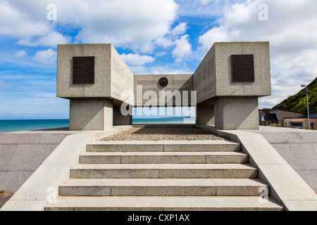 La Garde nationale US memorial à Vierville-sur-Mer, Omaha Beach, Normandie, France, pour commémorer le débarquement du jour. Banque D'Images