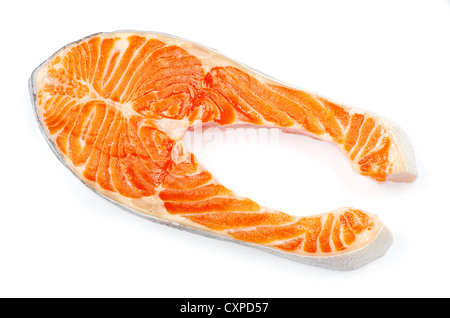 Filet de saumon cru isolated on white Banque D'Images