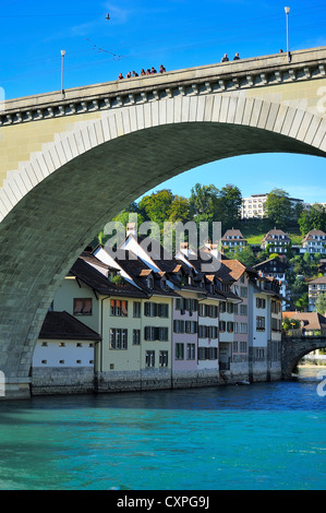 Le Pont de Nydegg de l'autre côté de la rivière Aare à Berne, Suisse Banque D'Images