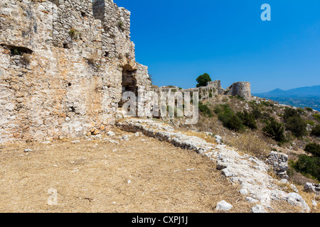 Vieux murs du château Navarin près de la préfecture en Messénie Gialova Banque D'Images