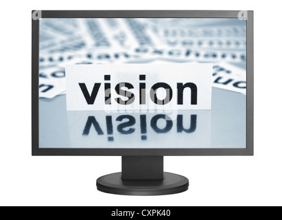 Texte sur moniteur Vision Banque D'Images