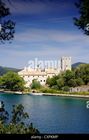 Croatie, Dalmatie, île de Mljet, monastère bénédictin Banque D'Images