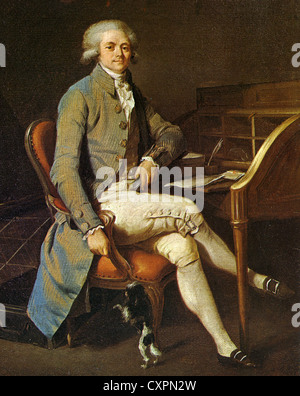 MAXIMILIEN de ROBESPIERRE (1758-1794) homme politique français à propos de 1790 Banque D'Images