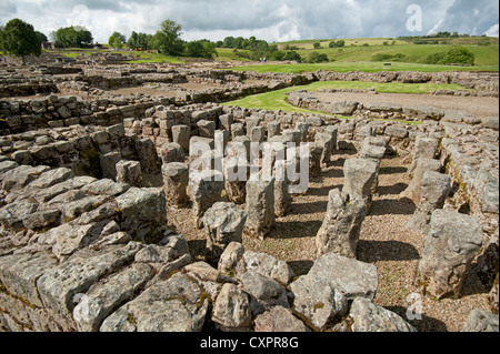 Une section de l'armée du faux plancher baignoire chambre à Vindlanda, Bardon Mill. Le Northumberland. L'Angleterre. 8636 SCO Banque D'Images