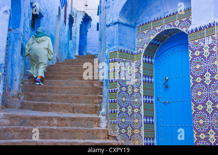 Maison traditionnelle à Chefchaouen, Maroc Banque D'Images