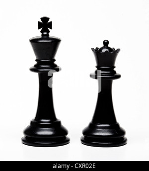 Roi et Reine d'échecs pièces Banque D'Images
