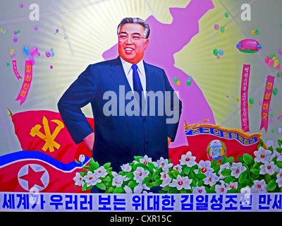Peuples démocratique République populaire démocratique de Corée (RPDC), la Corée du Nord, Pyongyang, la peinture dans le Musée de l'art coréen Kim Jong Il Banque D'Images