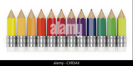 3d illustration de crayons de couleur isolé sur fond blanc Banque D'Images