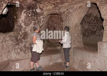 La ville souterraine de Derinkuyu,la Cappadoce, en Turquie. Banque D'Images