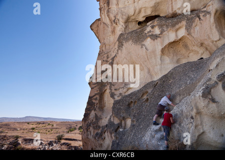 Deuxième Citadelle Ortahisar city,parc national de Göreme, Cappadoce, Turquie. Banque D'Images